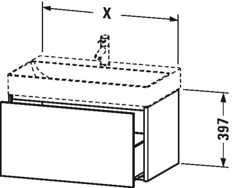 XS406104343 XSquare Тумбочка подвесная Базальт матовый, декор Duravit - Вид №3
