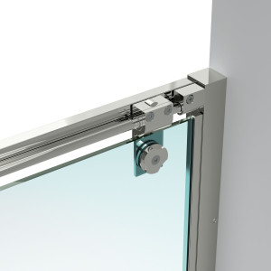 Алюминиевая и стеклянная нишевая душевая кабина с раздвижной дверью