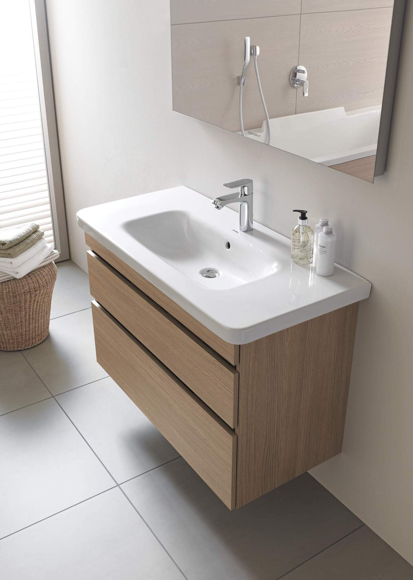 DS648200909 Тумбочка подвесная DuraStyle #DS6482 930 x 448 мм Светло-голубой матовый декор Duravit - Вид №3