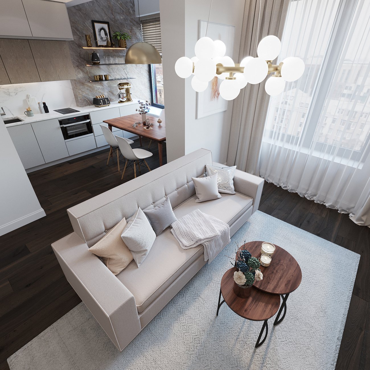 Подвесная люстра Ideal Lux Copernico SP12 Bianco IDEAL LUX ДИЗАЙНЕРСКИЕ, COPERNICO 312796 Белый  - Вид №2