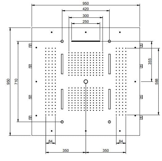 Квадратная встраиваемая потолочная душевая головка из нержавеющей стали Rubinetterie Treemme Showers Inox ARCH-00042513 - Вид №3