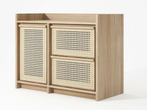 KARPENTER Комод из массива дерева и ротанга Roots Rt08-o