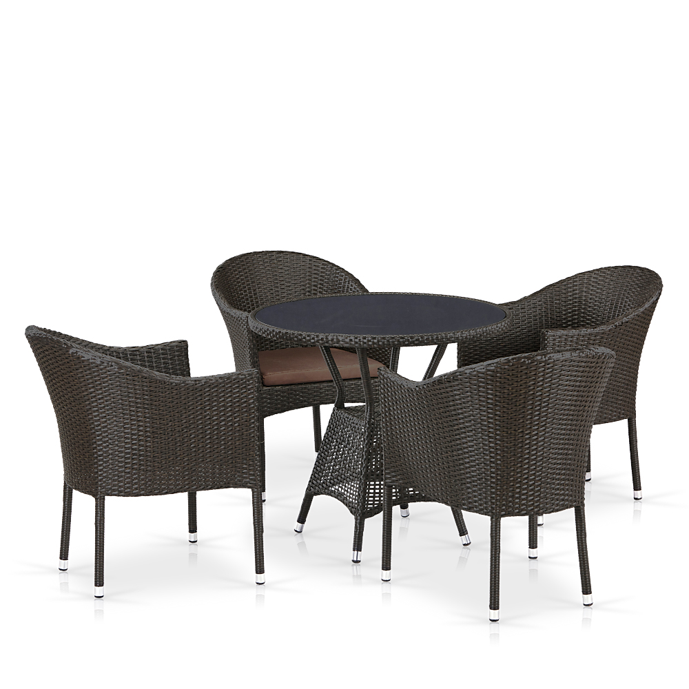 T707ANS/Y350-W53 4Pcs Brown Комплект плетеной мебели Afina 
