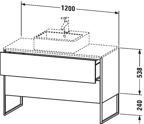 XS492208585 XSquare Тумбочка для консоли напольная Белый глянцевый лак Duravit - Вид №1