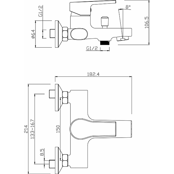 40-05L ORFEY  Смеситель для ванны  ARGO kran 4005lorfey - Вид №1