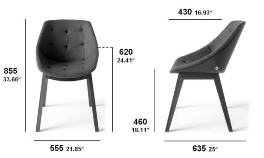 Тканевый мягкий стул с деревянными ножками SITIA MISS LILY ARCH-00121743 - Вид №6