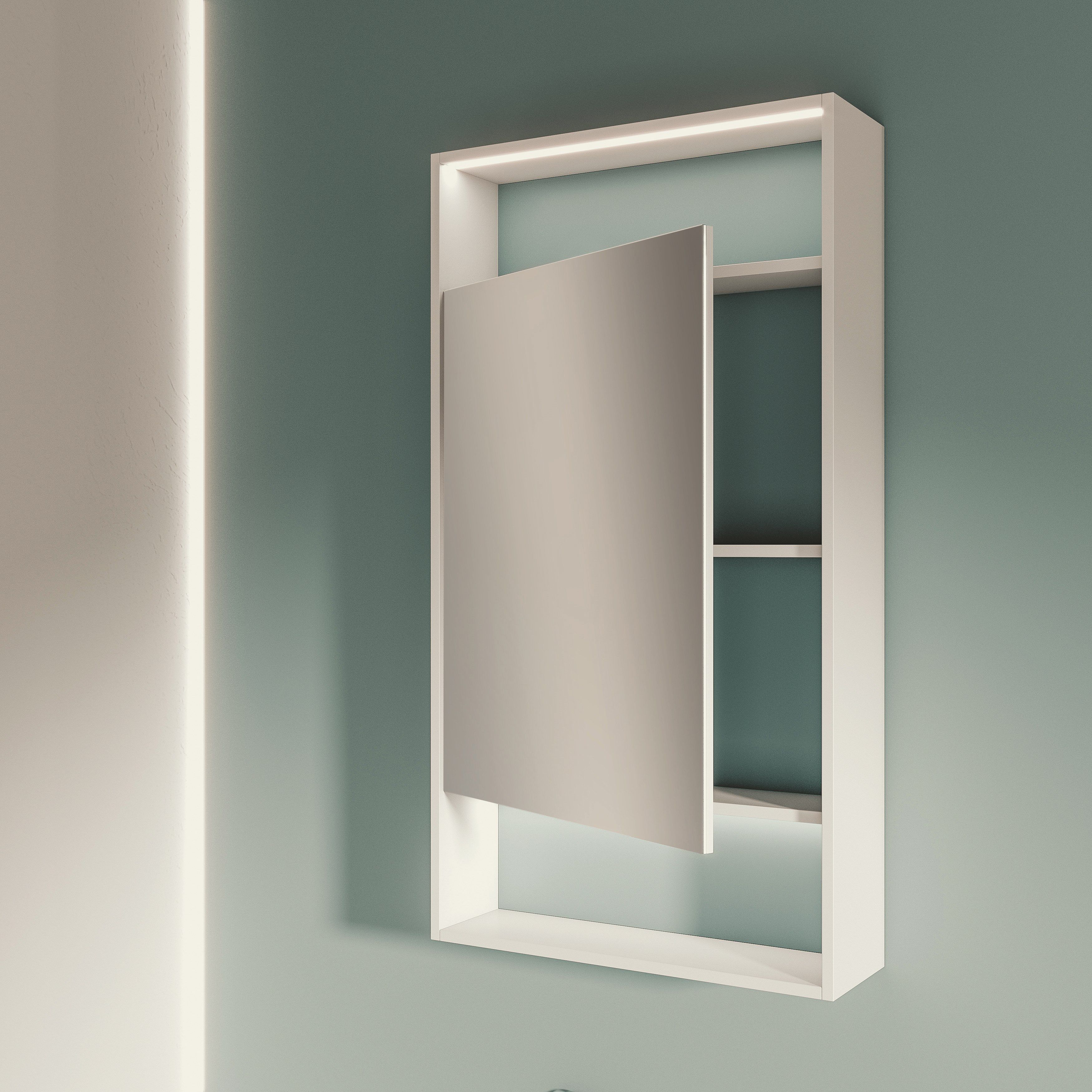 Прямоугольное зеркало с настенным контейнером Mobilcrab Fount ARCH-00004037 - Вид №3