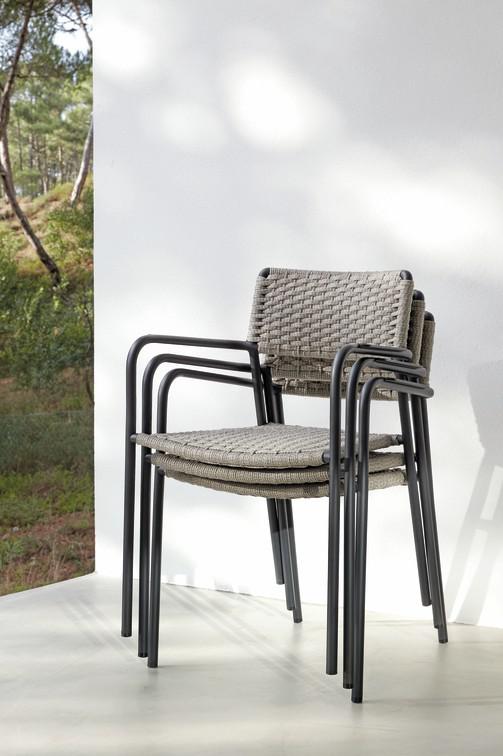 MNST30 Стул лава веревка 11мм антрацит Manutti Echo - Вид №6