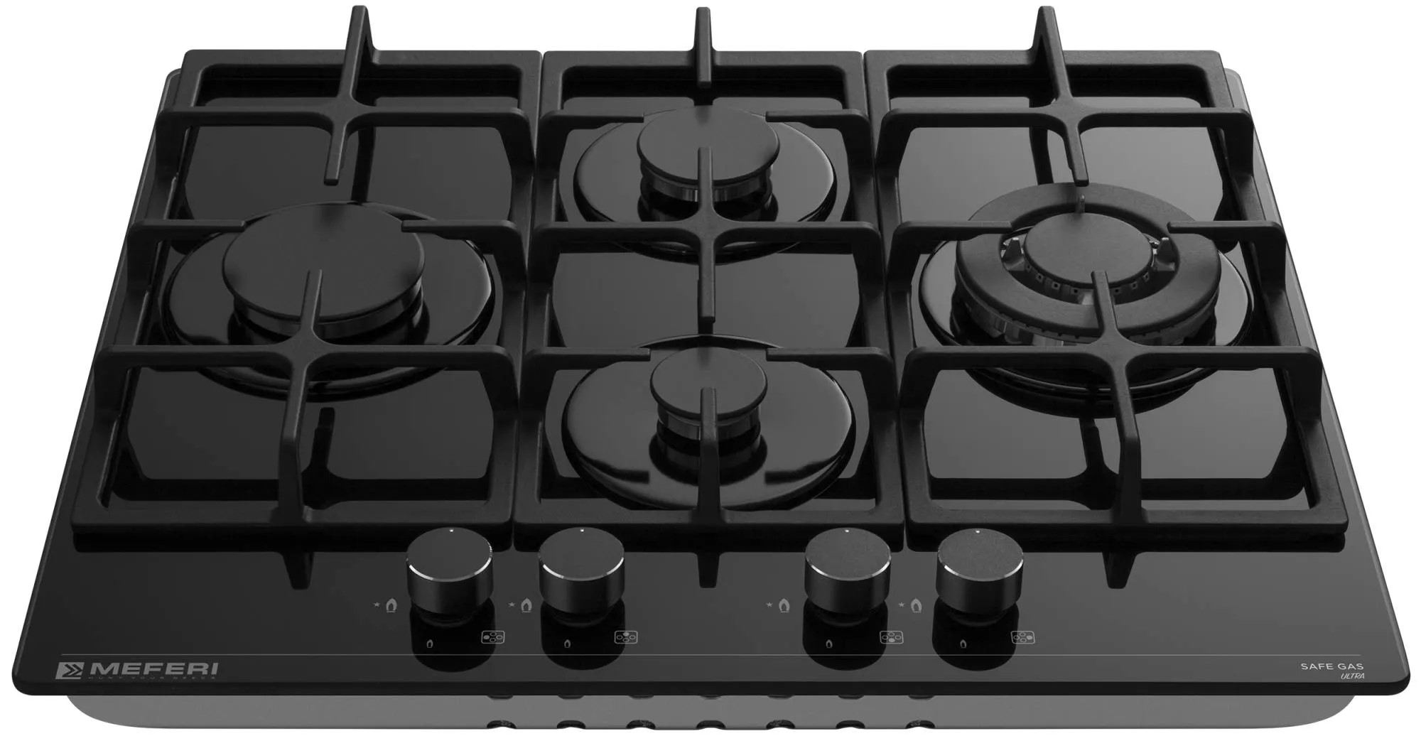 9168782 Газовая варочная поверхность Meferi MGH604BK GLASS ULTRA STDN-0037130 - Вид №2