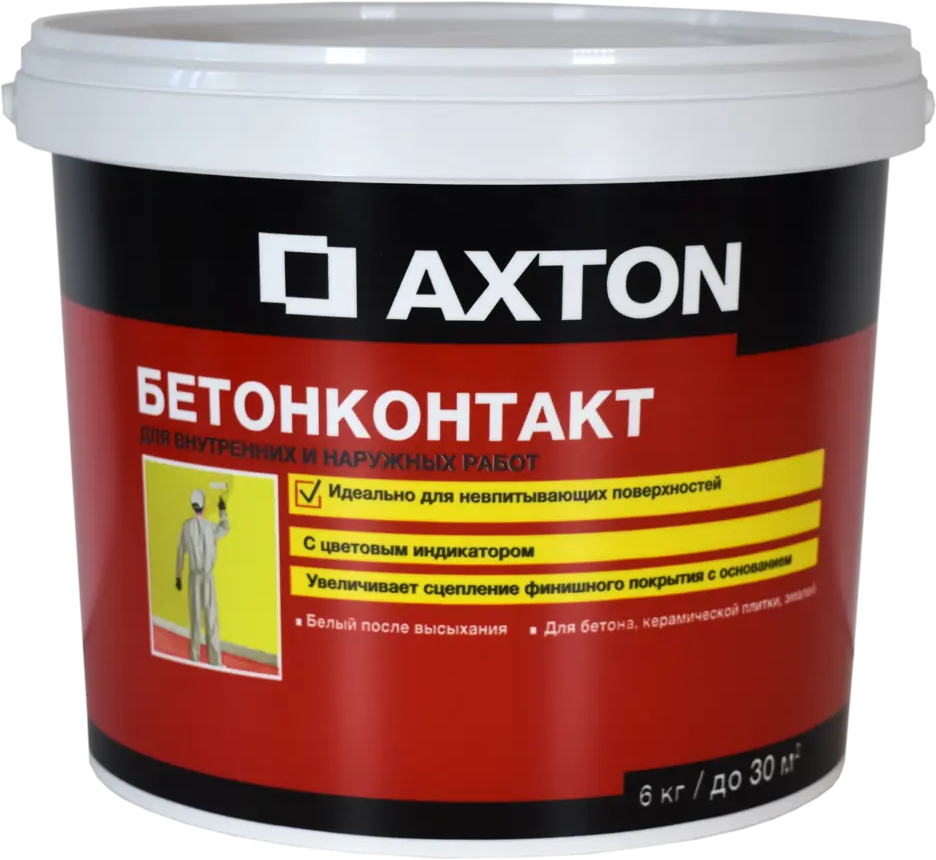 Бетоноконтакт Axton для идеальной адгезии поверхностей 6 кг 81951453