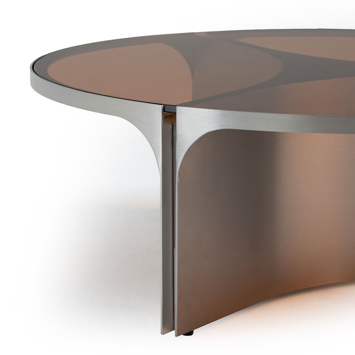 Круглый журнальный столик из нержавеющей стали и стекла AMPM Gira ARCH-00056850 - Вид №3