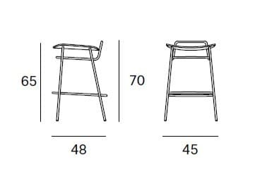 Высокий металлический стул с мягким сиденьем Blasco&Vila Fosca ARCH-00111833 - Вид №15