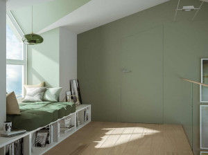 Распашная стена заподлицо двери