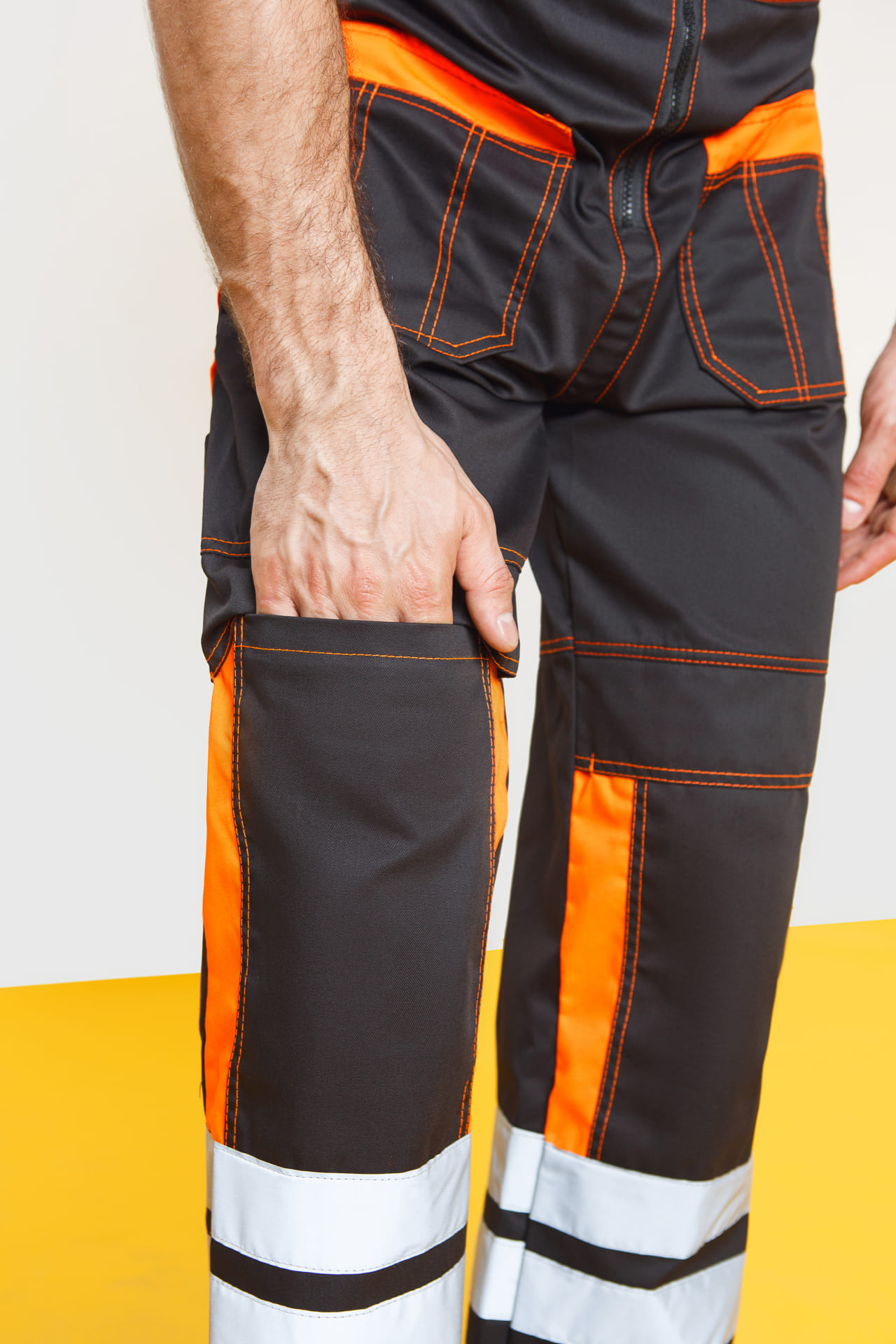 61843 Костюм "Профессионал-2" с СВП черно-оранжевый  Летняя спецодежда  размер 52-54/170-176  - Вид №21