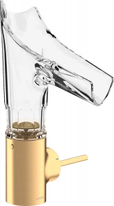 12123950 Смеситель для раковины 140, однорычажный, со стеклянным изливом и сливным гарнитуром, под фаску, AXOR STARCK V