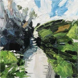 Картина на холсте 100х100 см "Зеленая тропа" EVENHOME КАРТИНЫ МАСЛОМ 130051 Зеленый;серый;черный;разноцветный