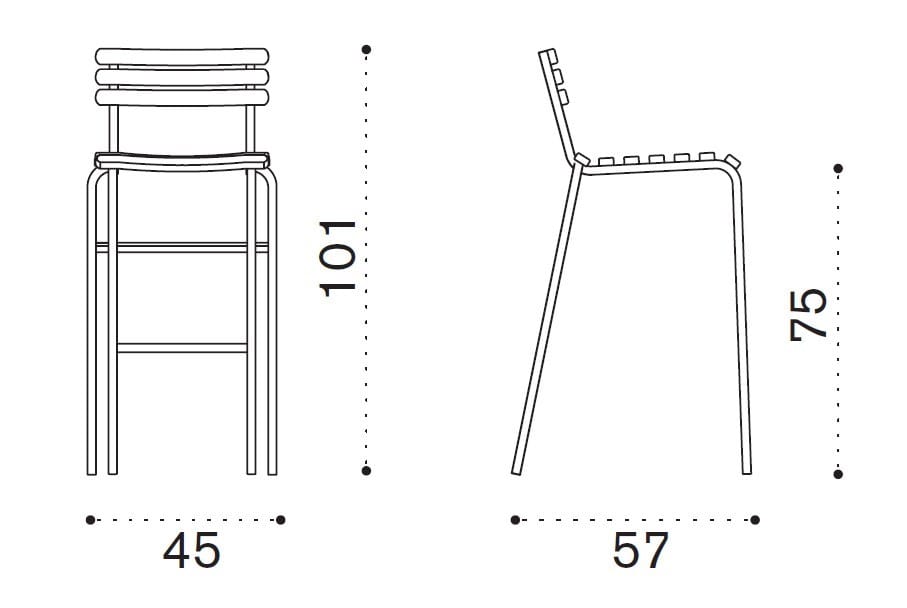 Высокий садовый стул из тикового дерева со спинкой Ethimo Laren ARCH-00035717 - Вид №7