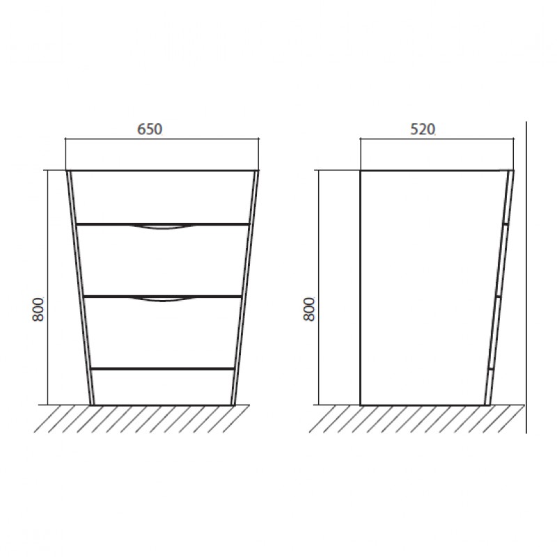 Мебель для ванной BelBagno PIRAMID-650-2C-PIA-RW  - Вид №1