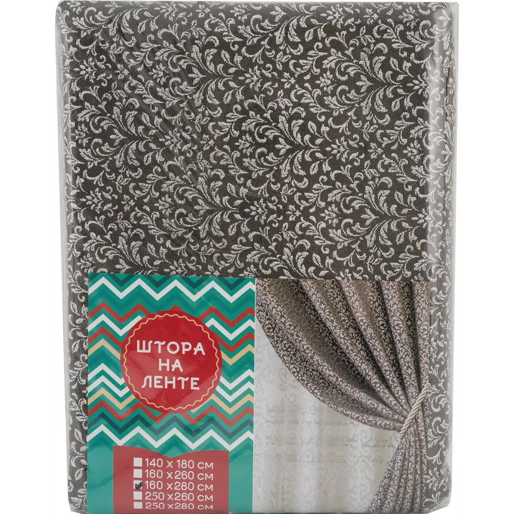 Штора на ленте «Канвас» 160x280 см полиэстер цветы цвет чёрный GARDEN STLM-2066690 - Вид №4