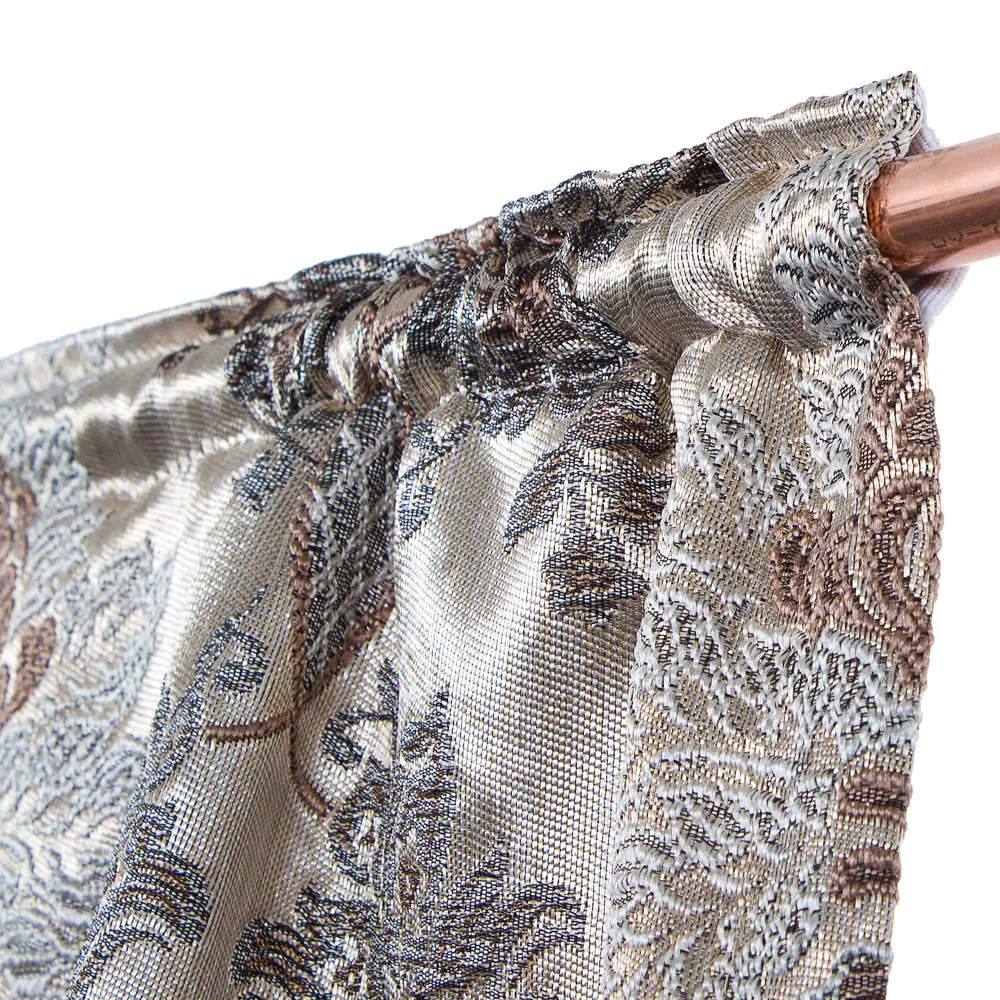 Штора на ленте «Помпей» 160х260 см жаккард цвет коричневый ТОРГОВЫЙ ДОМ ТЕКСТИЛЬ STLM-2084510 - Вид №2