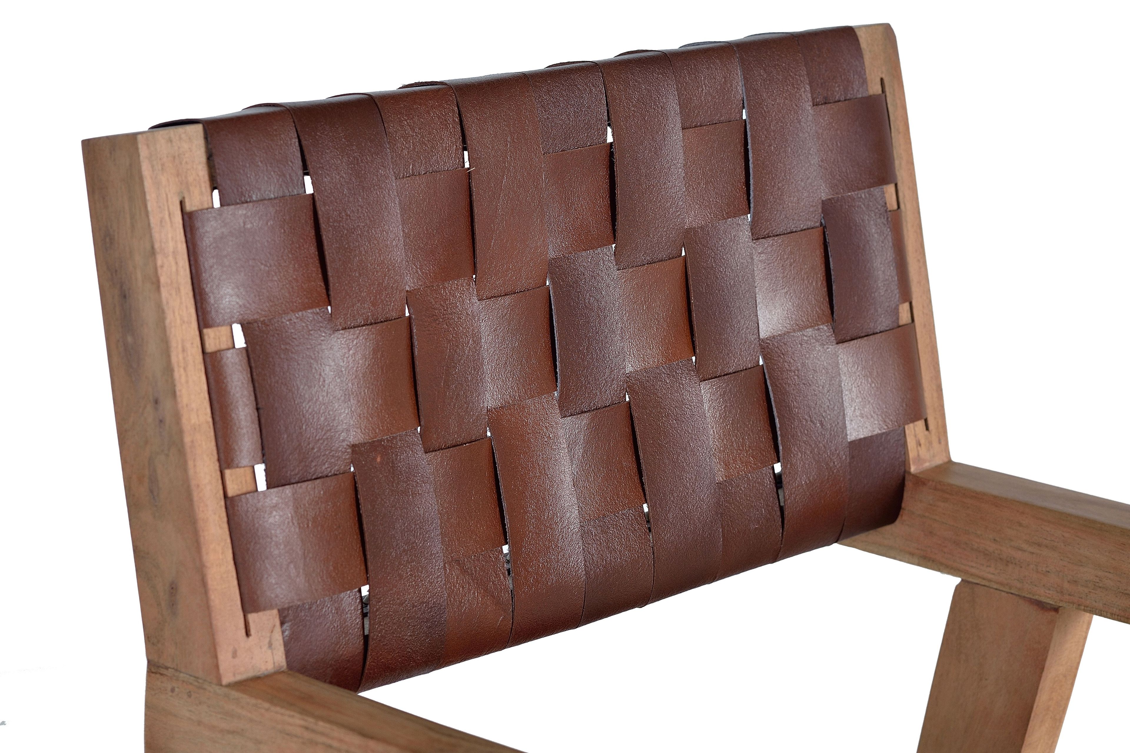 Стул из кожи и акации Giner y Colomer 1217 ARCH-00047675 - Вид №2