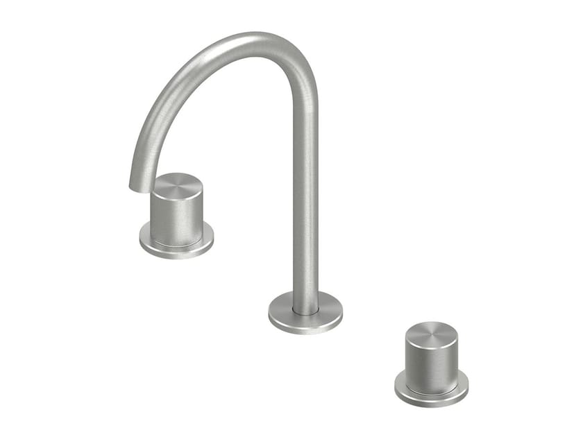 Смеситель для раковины с 3 отверстиями из нержавеющей стали Quadrodesign Hum ARCH-00078613