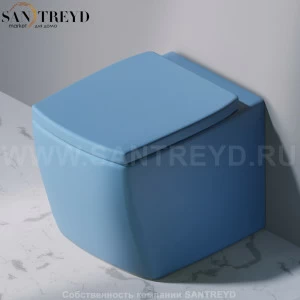 S501.141 Приставной унитаз напольный Голубой A. e T. Italia SQUARE Италия