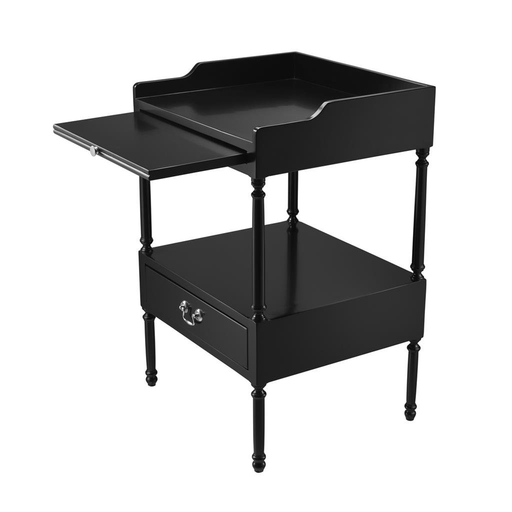 Приставной столик черный с полками и ящиком 48 см Norfolk от Eichholtz EICHHOLTZ  242606 Черный  - Вид №3