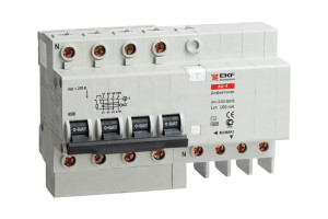 15476002 Дифавтомат АД-4 4п C 25A 30mA AC 4.5kA EKF DA4-25-30 ЭКФ