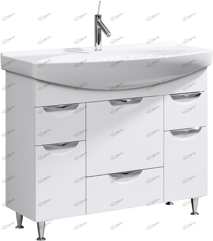 Лайн тумба под умывальник Лагуна 1050 с тремя ящиками Li.01.10 AQWELLA LINE 191683