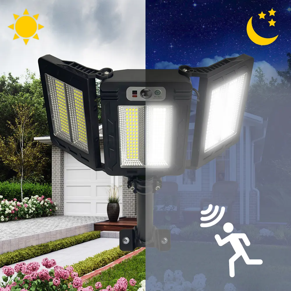 Светильник светодиодный уличный Duwi Solar LED PRO на солнечных батареях с ДУ 40Вт 6500К 750Лм IP65 датчик движения черный 86793639 STLM-2084474  - Вид №2