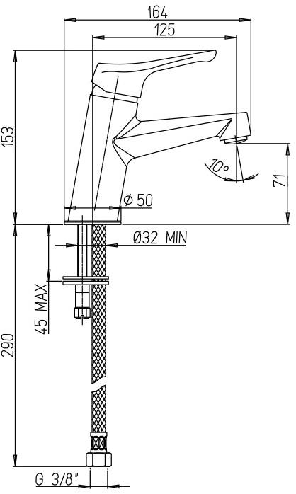 Paini BIOS-U 05CR205/59 смеситель для раковины - Вид №1