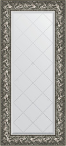 BY 4071 Зеркало с гравировкой в багетной раме - византия серебро 99 mm EVOFORM Exclusive-G