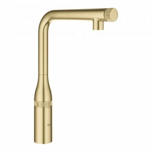 Смеситель для кухни GROHE Essence SmartControl с выдвижным L-образным изливом, холодный рассвет, матовый (31615GN0)