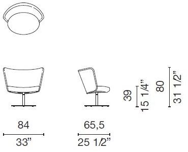 Cappellini Вращающееся кресло из ткани или кожи  Emb5r  - Вид №6