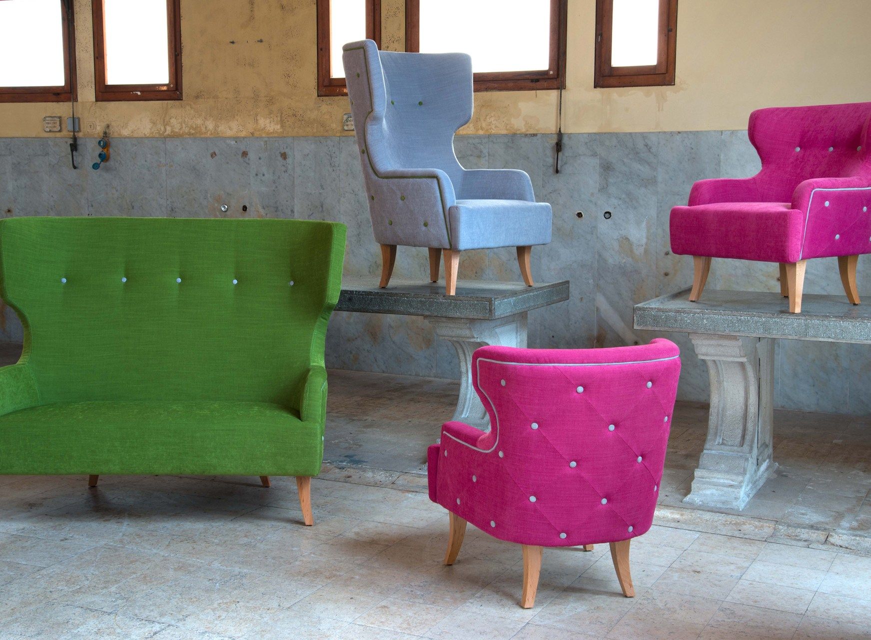 Ткань диван Domingo Salotti женщина ARCH-00004459 - Вид №2