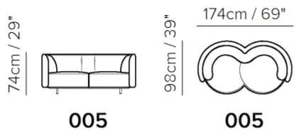 2-местный тканевый диван Natuzzi Italia Deep ARCH-00006933 - Вид №2