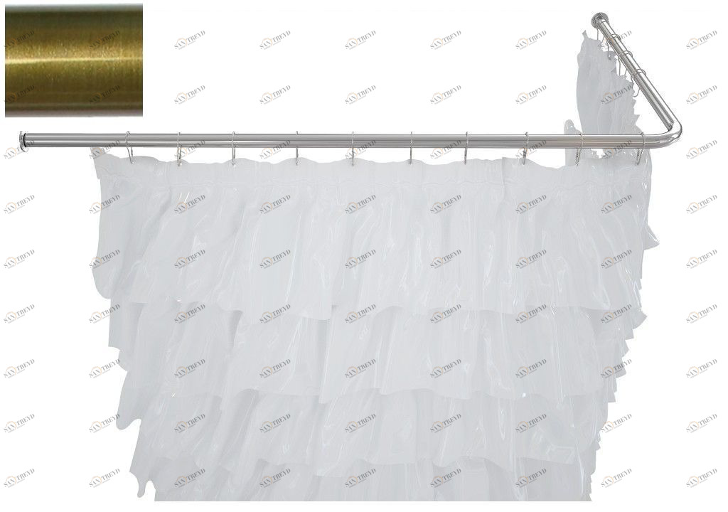 Карниз для ванны Aquanet угловой Г-образный 170x70 бронза 00241455