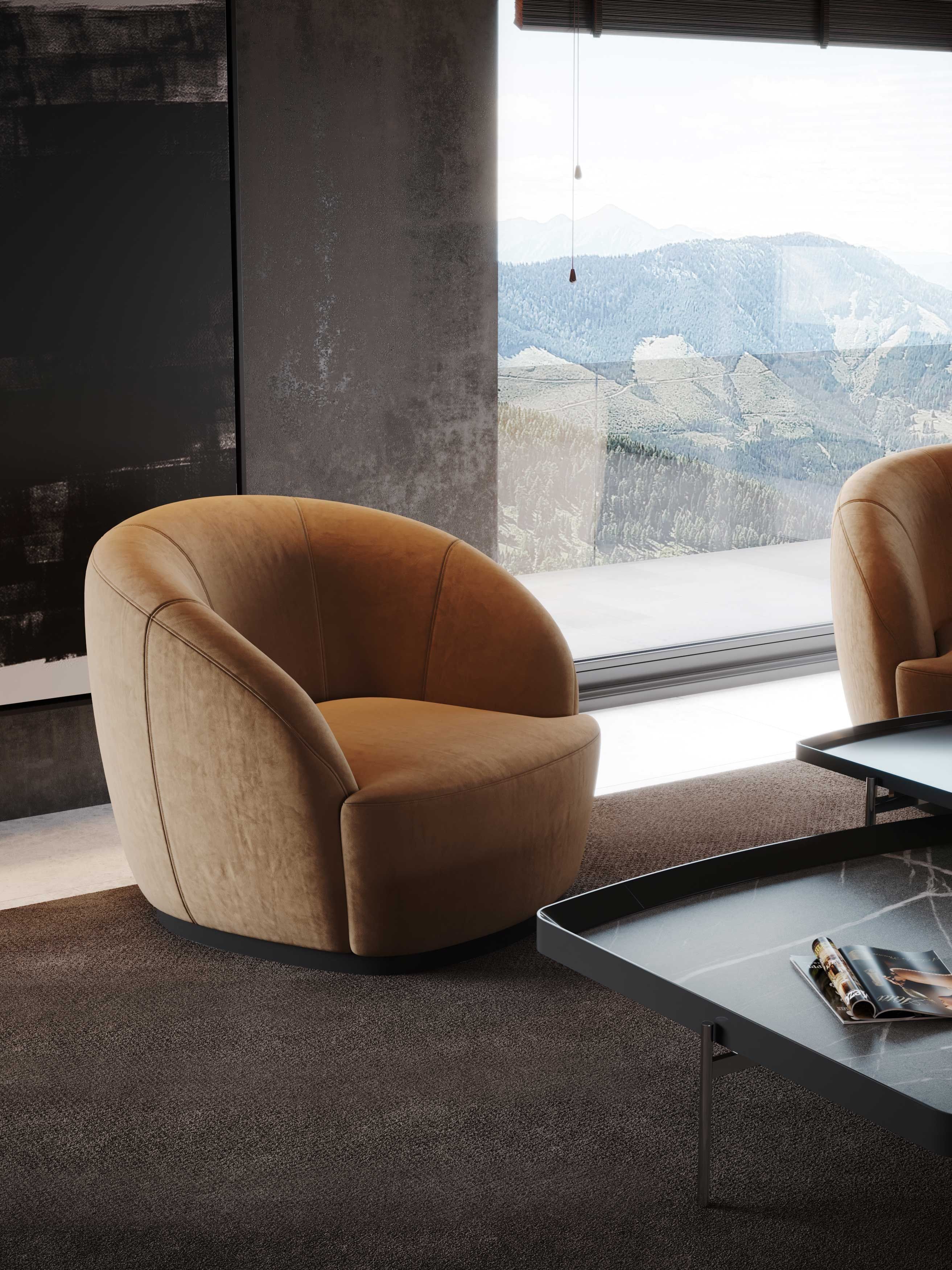 Мягкое кресло из микрофибры и бархата с подлокотниками Stylish Club клуб ARCH-00136825 - Вид №11