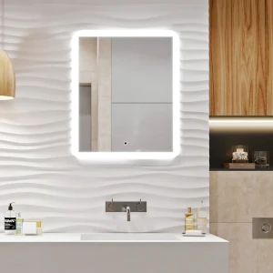 Зеркало OMEGA GLASS «Лион» с LED-подсветкой для ванной 50x60 см 82490266