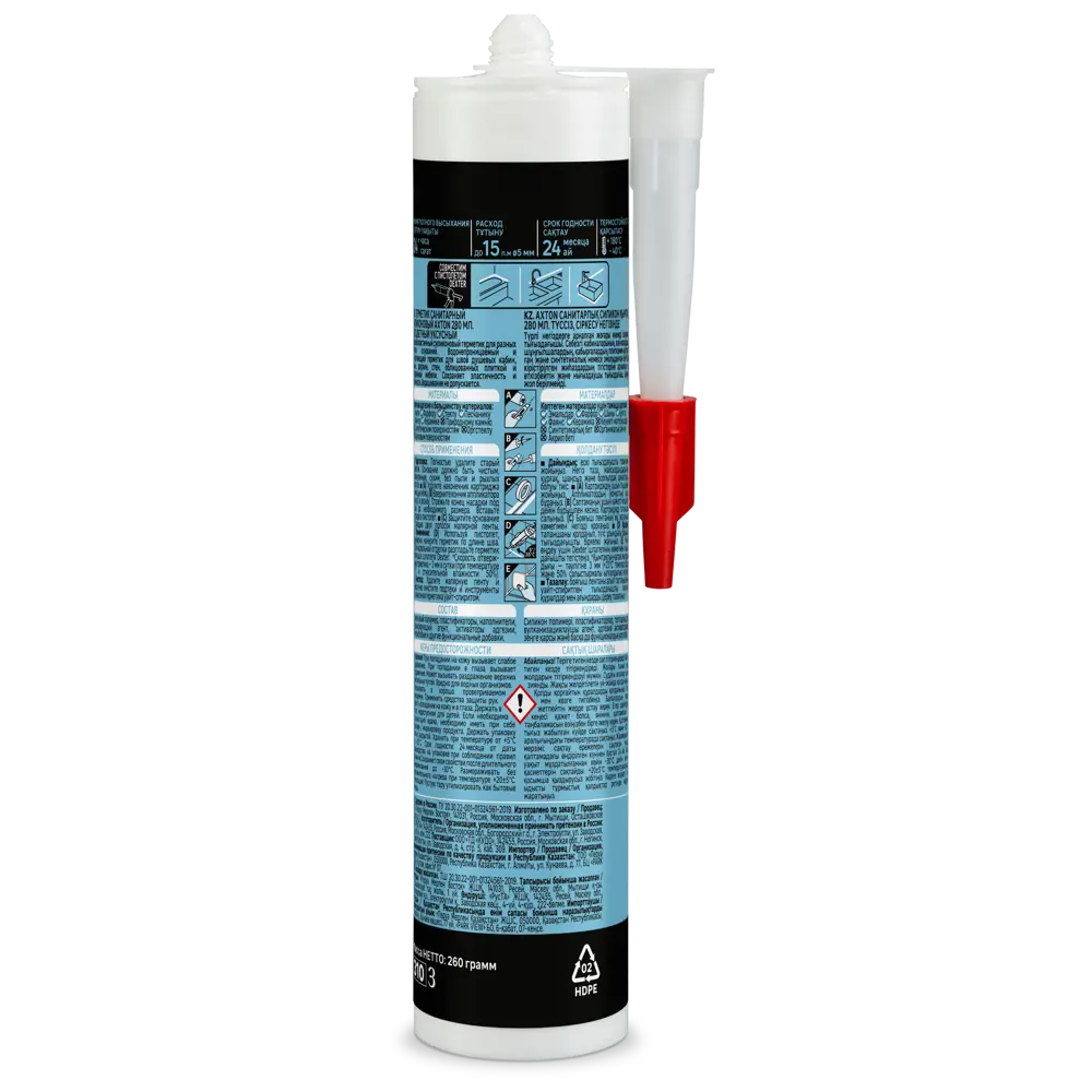 Силиконовый герметик Axton для ванной и кухни - прозрачный 280 мл 85272193 STLM-0060698 - Вид №1