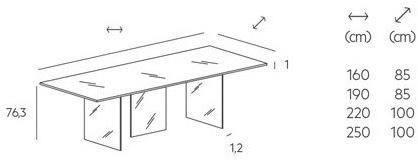 Lago Прямоугольный стол из xglass Air sun-id-1478044 - Вид №3