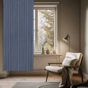 WITERRA Штора голубая с полосками на ленте 200x280 см 89427502