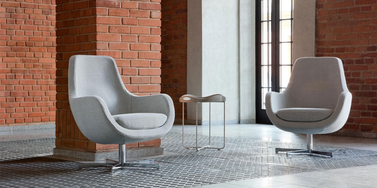 Кресло STEFANI на вращающемся основании молочное SITS STEFANI 192345 Серый  - Вид №5