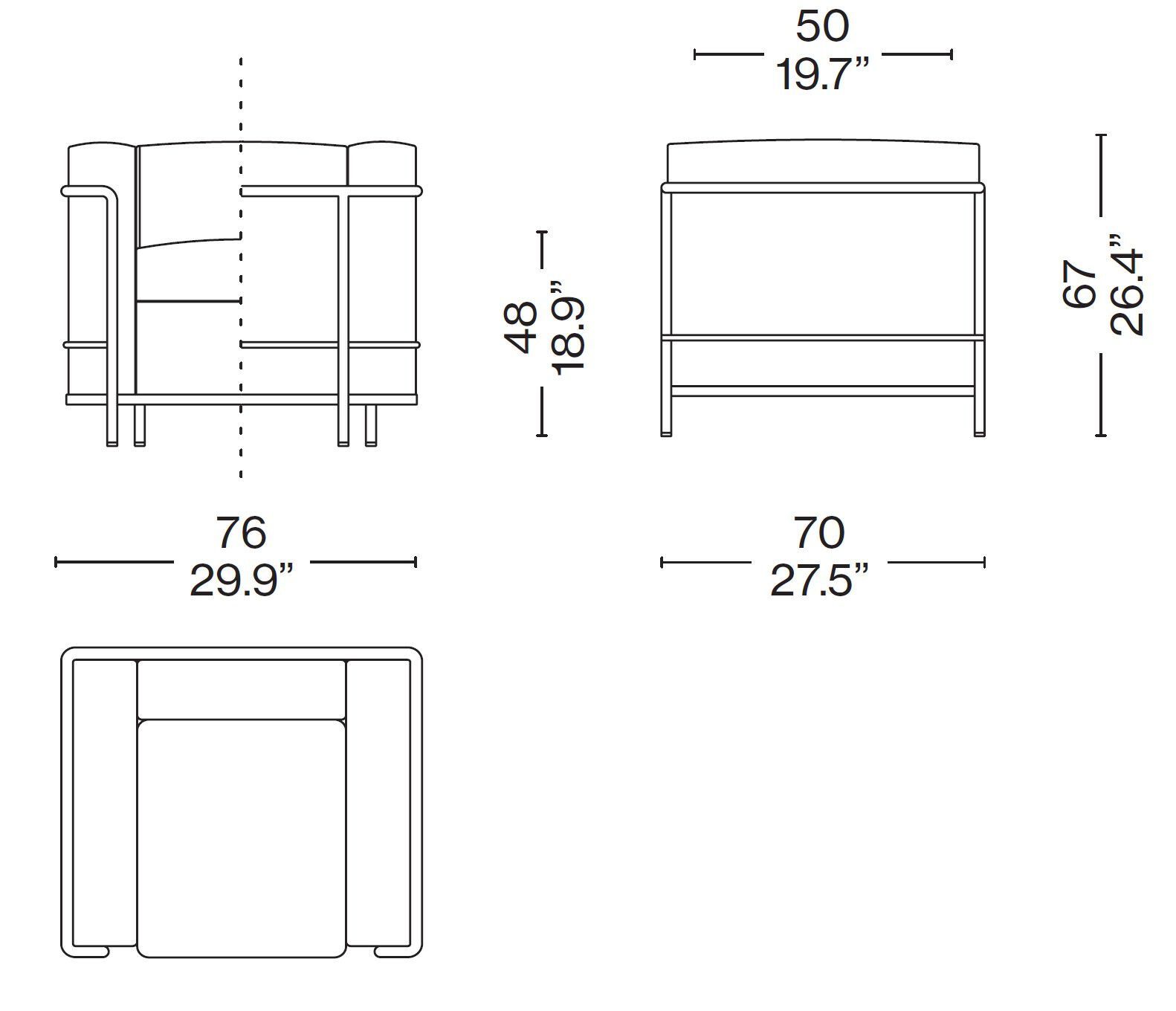 Кресло с подлокотниками CASSINA LC ARCH-00079260 - Вид №6