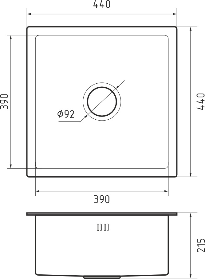 Кухонная мойка 4444 GRANFEST METAL - Вид №1