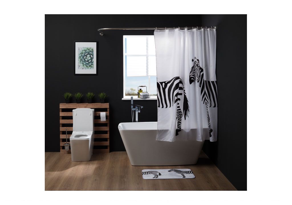 Коврик для ванной Aquanet MA3413A 75см, зебры  - Вид №2