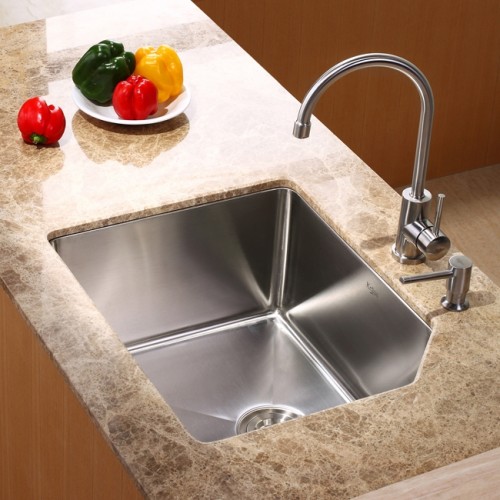 KHU121-23 Мойка кухонная прямоугольная Krausru  - Вид №3