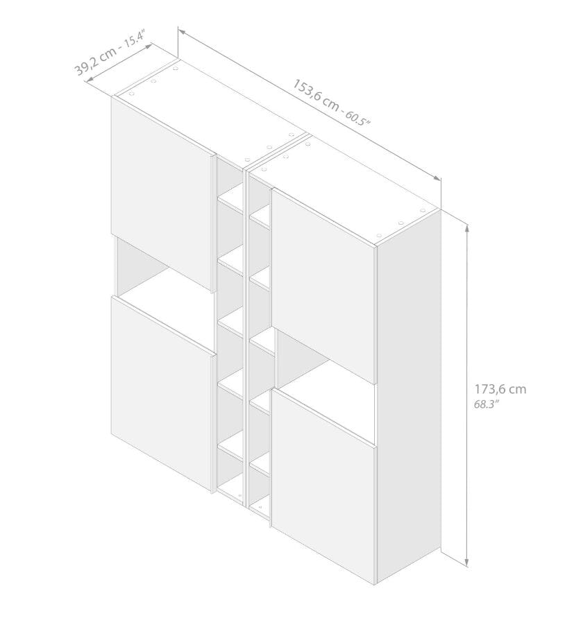 Настенный книжный шкаф из меламинированного материала Mobili Fiver ROMINA ARCH-00138664 - Вид №49