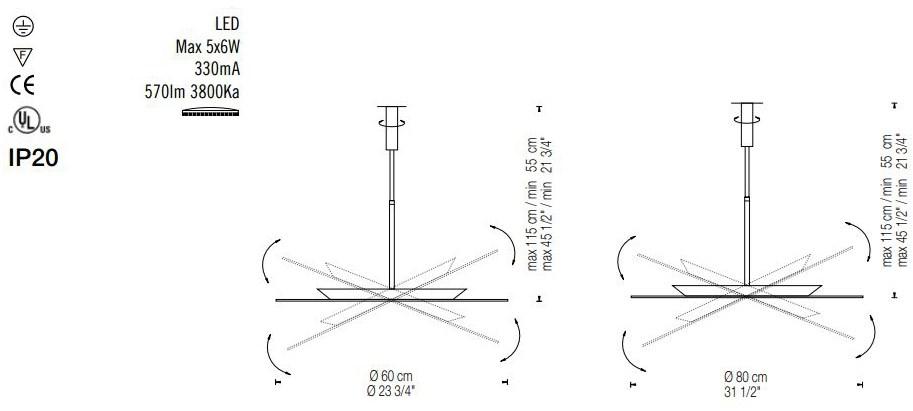 fambuena Светодиодный потолочный светильник Hanging hoop essence 6033 / 6034 - Вид №5